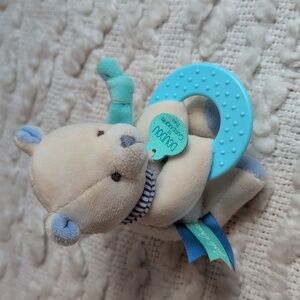 Doudou Et Compagnie Paris Plush Bear with Blue Teether Baby Toy Lovey